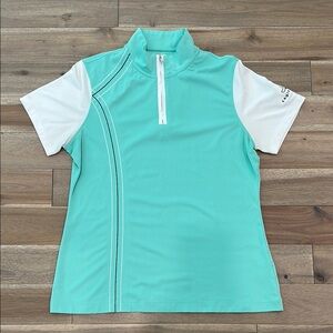 Cutter & Buck mint green and White Polo Shirt golf athletic